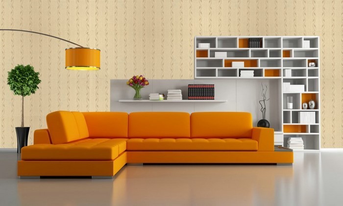 Farben-für-Wohnzimmer-in-Orange-Eine-super-Ausstattung