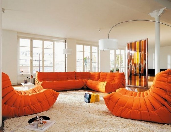 Farben für Wohnzimmer in Orange: 80 Wohnideen!
