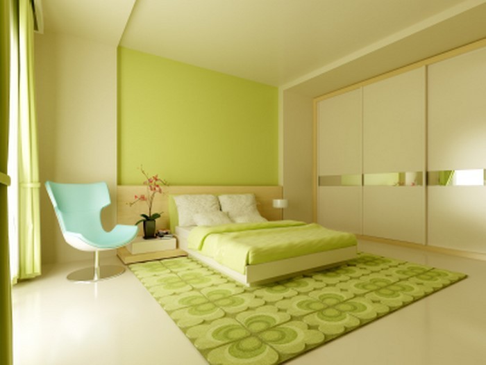 Farben-fürs-Schlafzimmer-Grün-Ein-modernes-Interieur