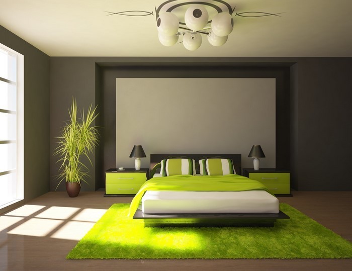 Farben-fürs-Schlafzimmer-Grün-Eine-auffällige-Ausstattung