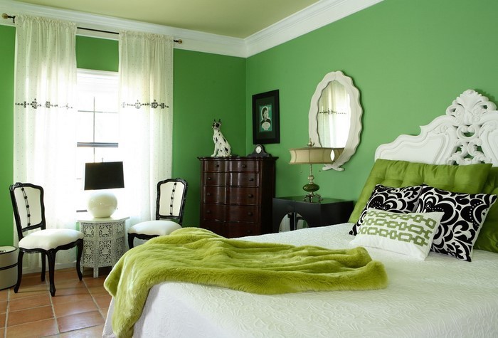 Farben-fürs-Schlafzimmer-Grün-Eine-auffällige-Gestaltung