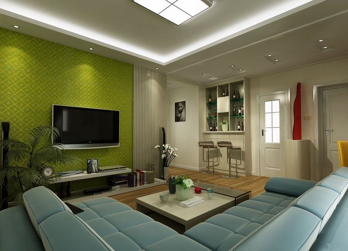 Grünes-Wohnzimmer-Design-Ein-cooles-Interieur