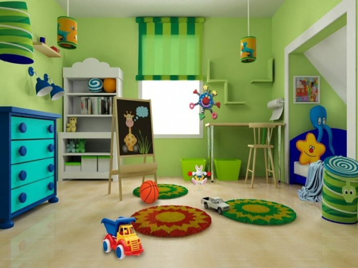 Kinderzimmer-gestalten-kleine-runde-Teppiche