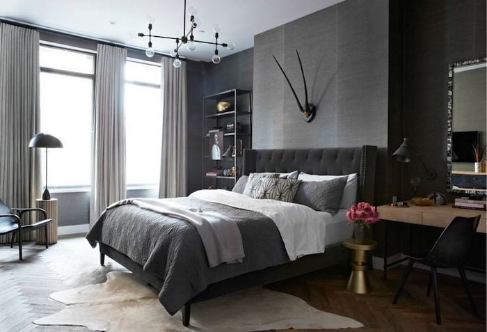 Schlafzimmer-Ideen-mit-Grau-Ein-außergewöhnliches-Interieur