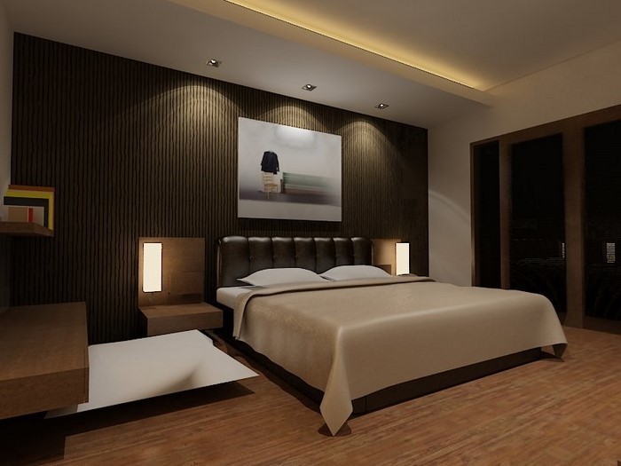 Schlafzimmer-braun-Eine-verblüffende-Dekoration