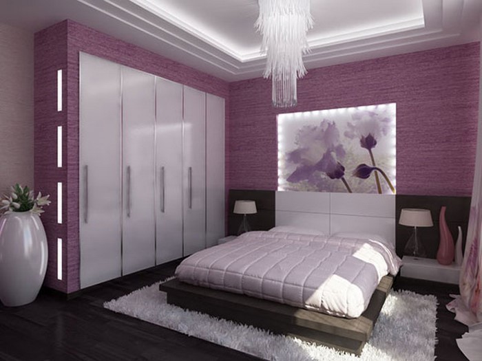Schlafzimmer-lila-Ein-verblüffendes-Interieur