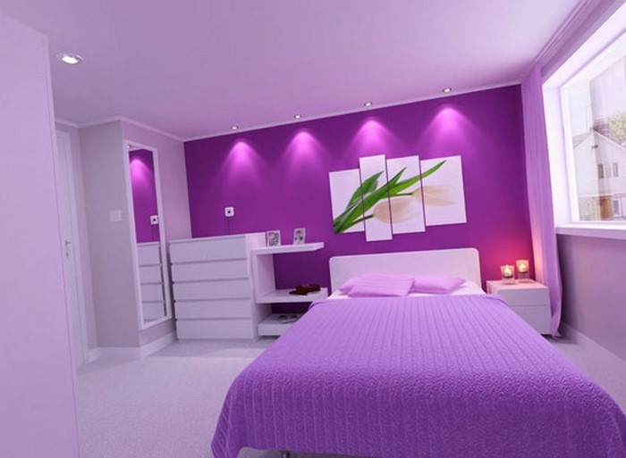 Schlafzimmer-lila-Eine-coole-Dekoration