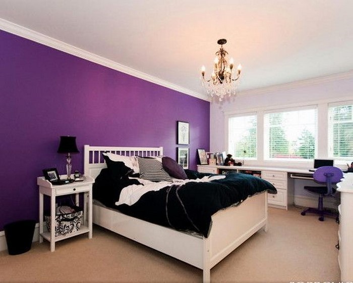 Schlafzimmer-lila-Eine-verblüffende-Dekoration