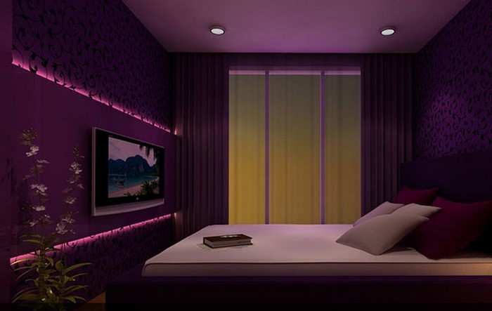 Schlafzimmer-lila-Eine–coole-Entscheidung