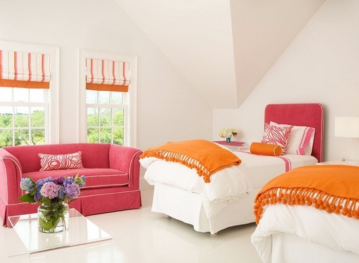 Schlafzimmer-orange-Ein-auffälliges-Interieur