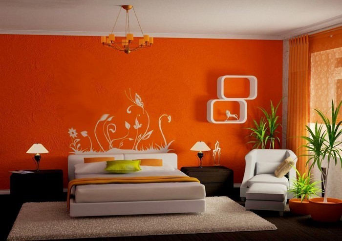 Schlafzimmer-orange-Ein-außergewöhnliches-Interieur