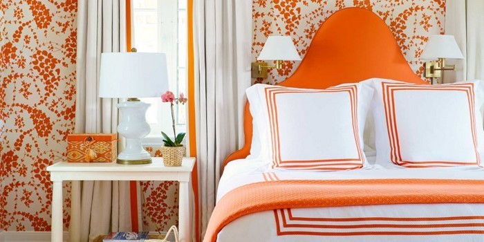 Schlafzimmer-orange-Eine-außergewöhnliche-Dekoration