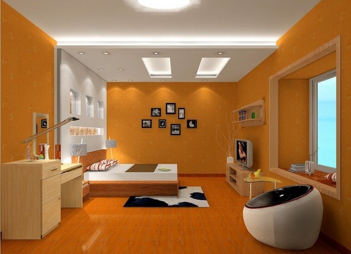 Schlafzimmer-orange-Eine-wunderschöne-Gestaltung