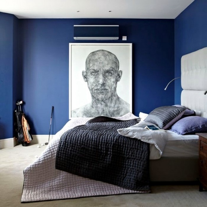 Schlafzimmereinrichtung-in-Blau-Eine-verblüffende-Deko
