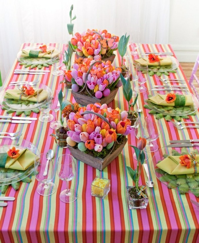 Tischdeko-Frühling-basteln-mit-Tulpen