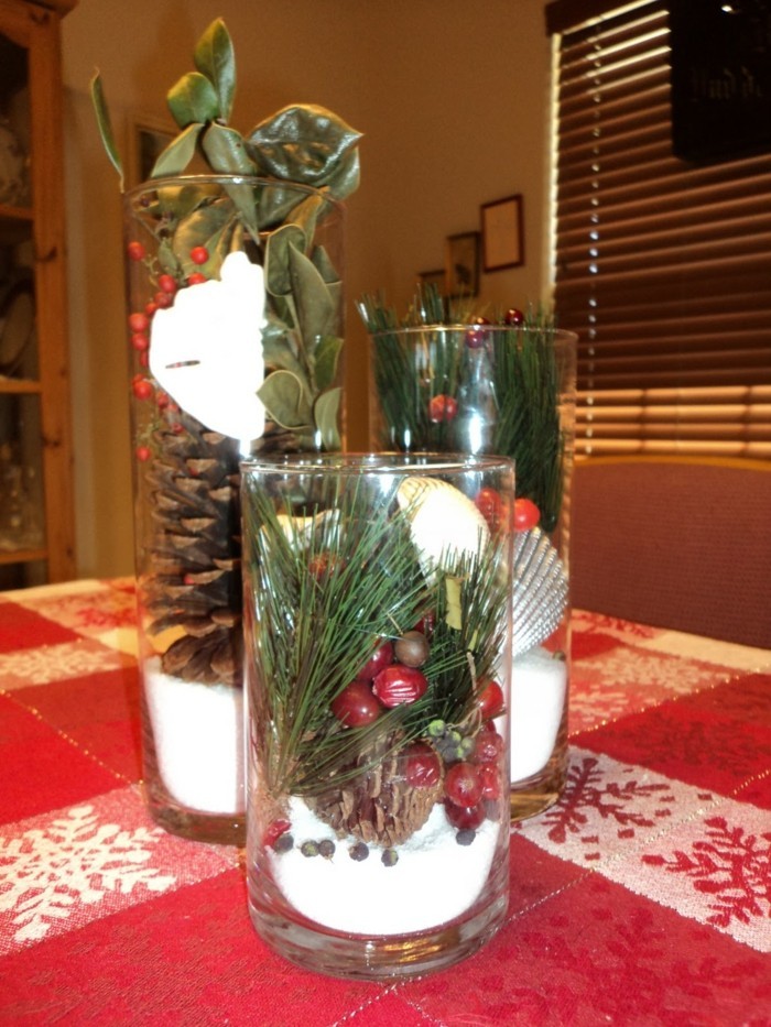 Tischdeko-selber-machen-aus-Gläser-mit-weihnachtlichen-Elementen