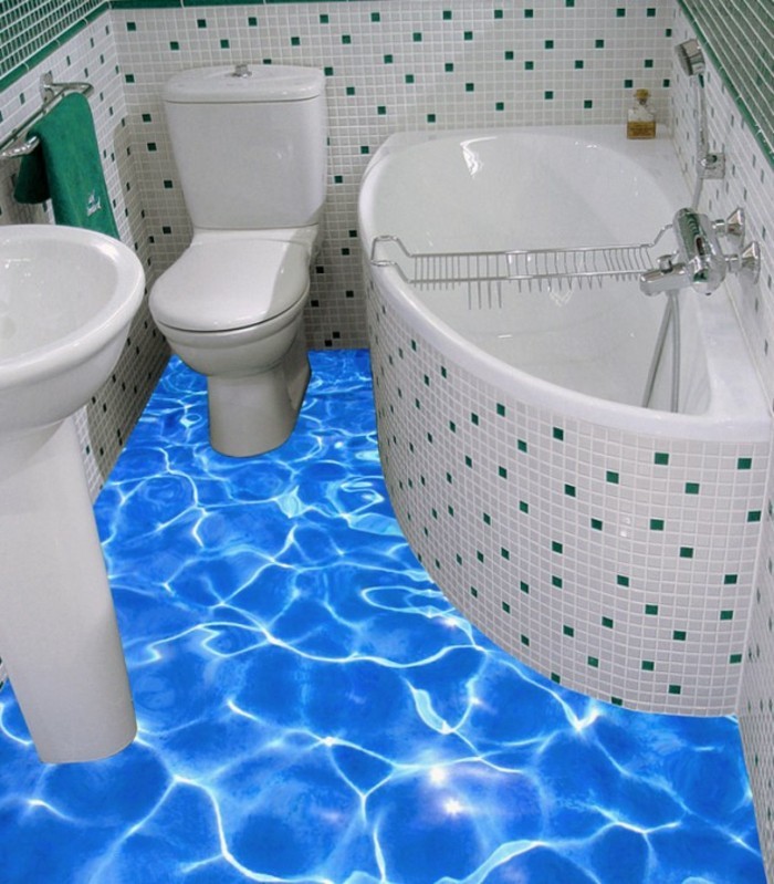 Wandtattoo-Badezimmer-wie-über-Wasser