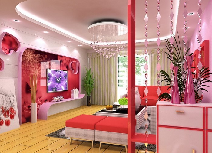 Wohnzimmer-Ideen-mit-Rosa-Eine-verblüffende-Dekoration