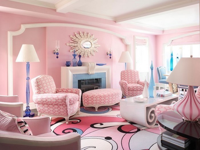 Wohnzimmer-Ideen-mit-Rosa-Eine-wunderschöne-Dekoration