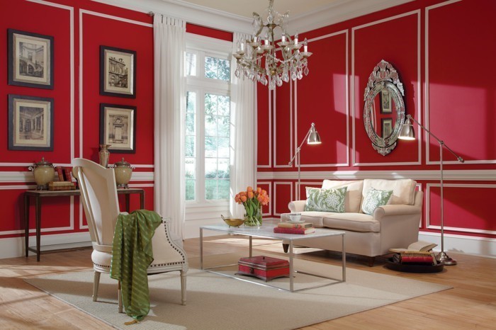 Wohnzimmer-rot-Eine-außergewöhnliche-Dekoration