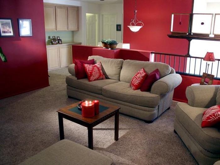 Das Wohnzimmer rot gestalten: 79 einmalige Wohnideen