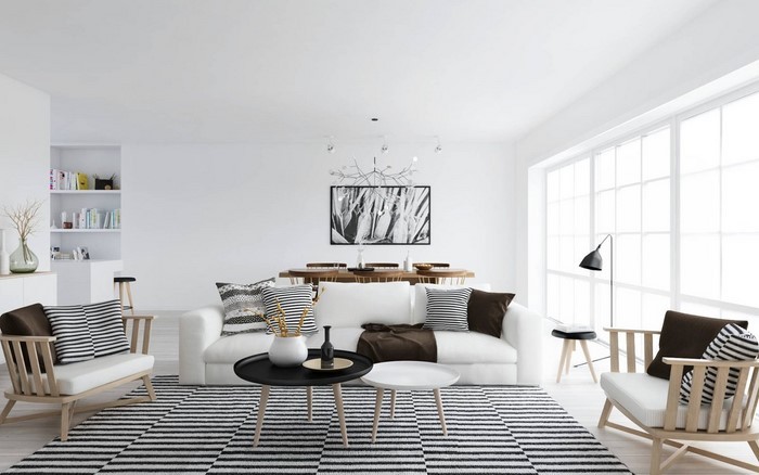 Wohnzimmereinrichtung-in-Weiß-Eine-moderne-Dekoration