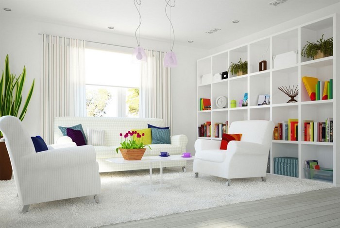 Wohnzimmereinrichtung-in-Weiß-Eine-super-Dekoration