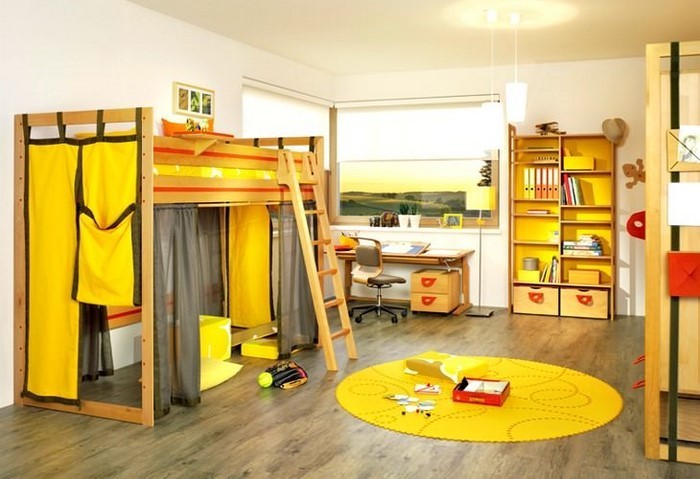 Kinderzimmer-gelb-Ein-außergewöhnliches-Interieur