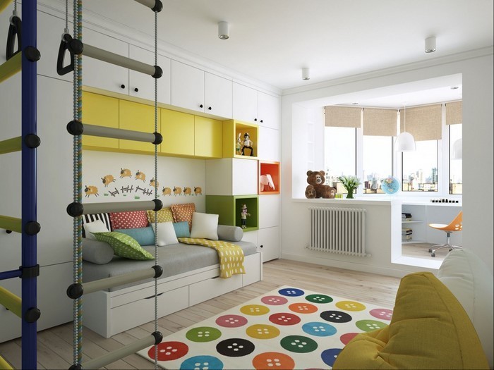 Kinderzimmer-gelb-Ein-wunderschönes-Interieur