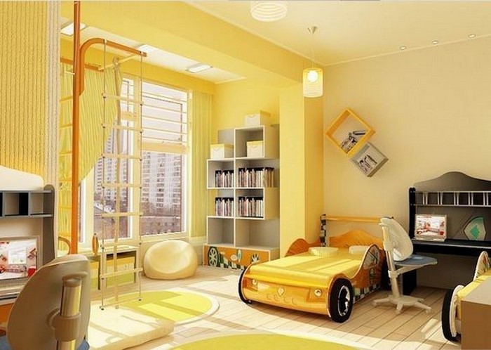 Kinderzimmer-gelb-Eine-coole-Еinrichtung