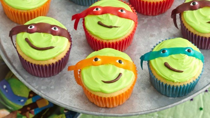 muffins-dekorieren-ideen-ninja-turtles-lustige-muffins