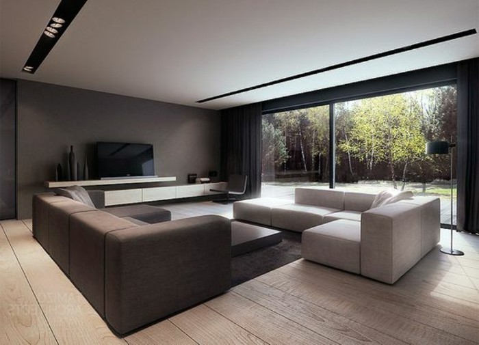wohnzimmer-in-braun-sehr-moderne-design