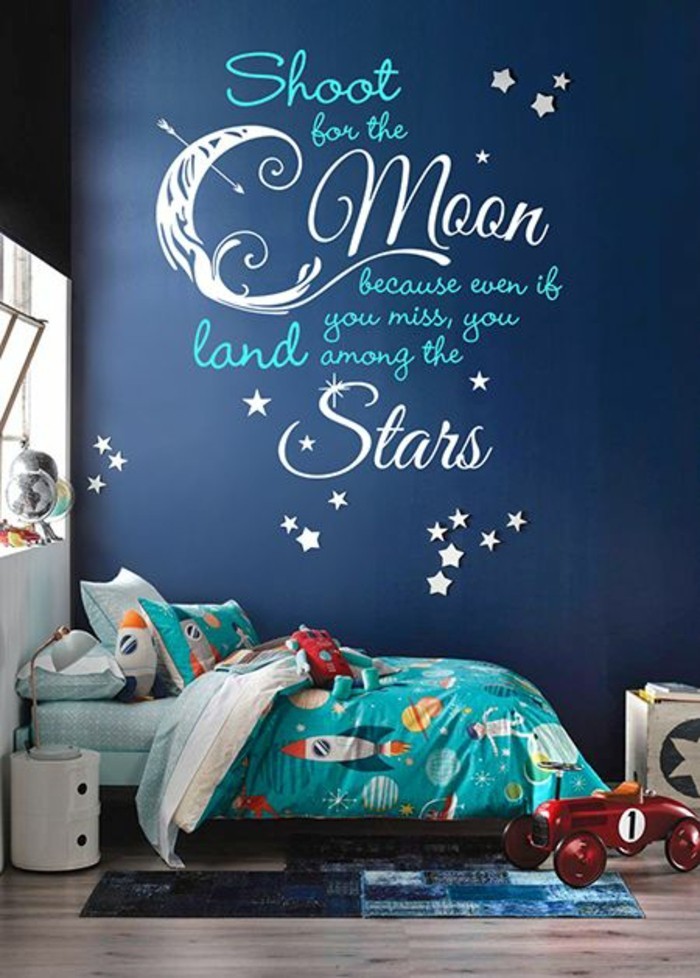 1-schlafzimmer-kinder-blaue-wände-kosmos