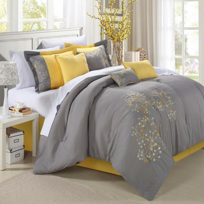 bettwasche-in-gelb-und-grau-fur-ein-modernes-schlafzimmer