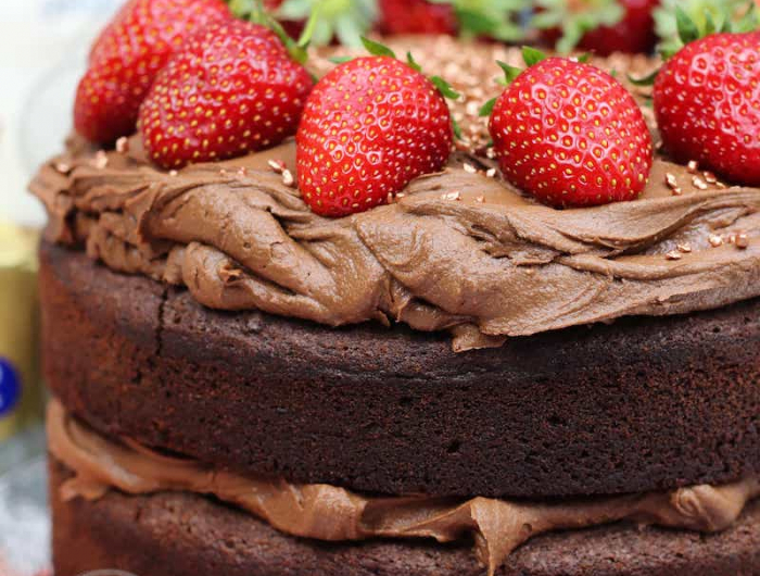schneller glutenfreier kuchen rezept schokoladentorte mit erdbeeren