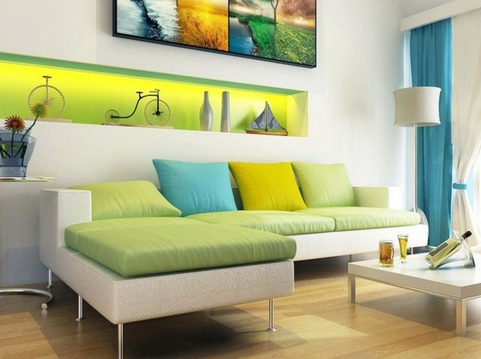 wohnungsdeko-modernes-wohnzimmer-farbkombination-weis-grun-helles-wohnzimmer