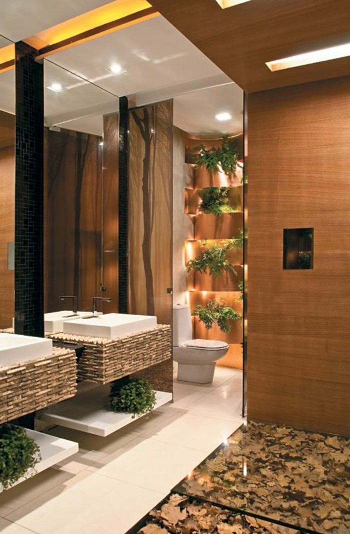 1-badgestaltung-ideen-traumbader-badezimmer-in-braun-mit-natursteine-und-vielen-pflanzen