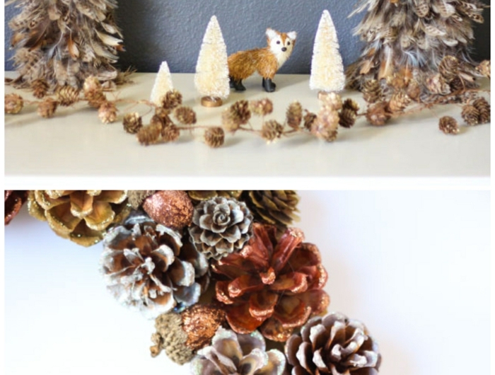 ausgefallene bastelideen weihnachten inspiration weihnachtskranz selber basteln aus tannenzweigen kleine weihnachtsbäume deko