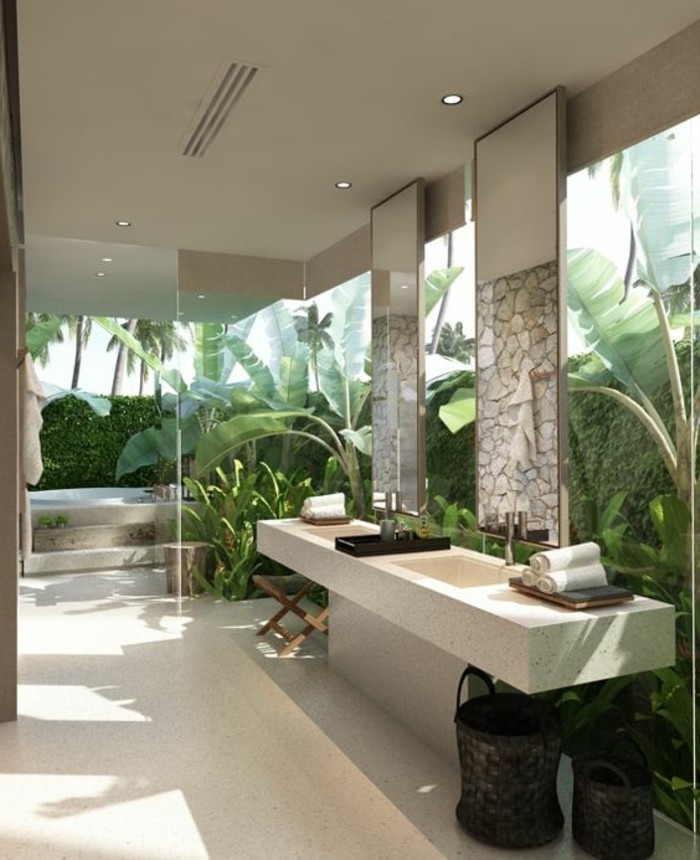 badgestaltung-ideen-traumbader-badezimmer-in-weis-mit-vielen-grunen-pflanzen