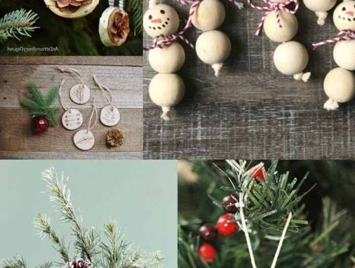 collage ideen und inspiration weihnachtsbaumschmuck basteln aus holz festlichen bastelideen