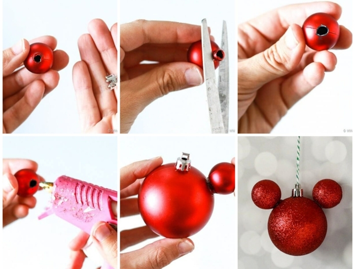 disney mickey mouse ornament weihnachten basteln mit kindern weihnachtsdeko basteln ideen und inspiration