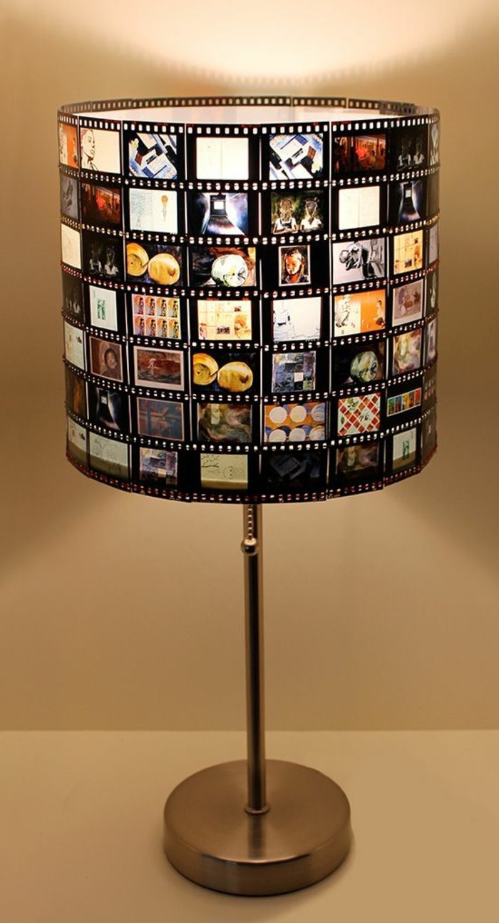 diy-lampe-lampenschirm-mit-fotos-verschonen-stehelampe
