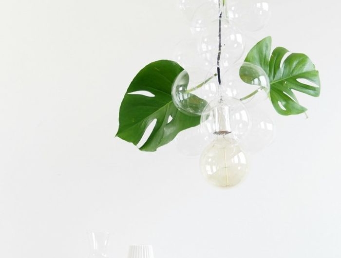diy lampe schritt für schritt anleitungen und ideen deckelampe große grüne blätter jungle style