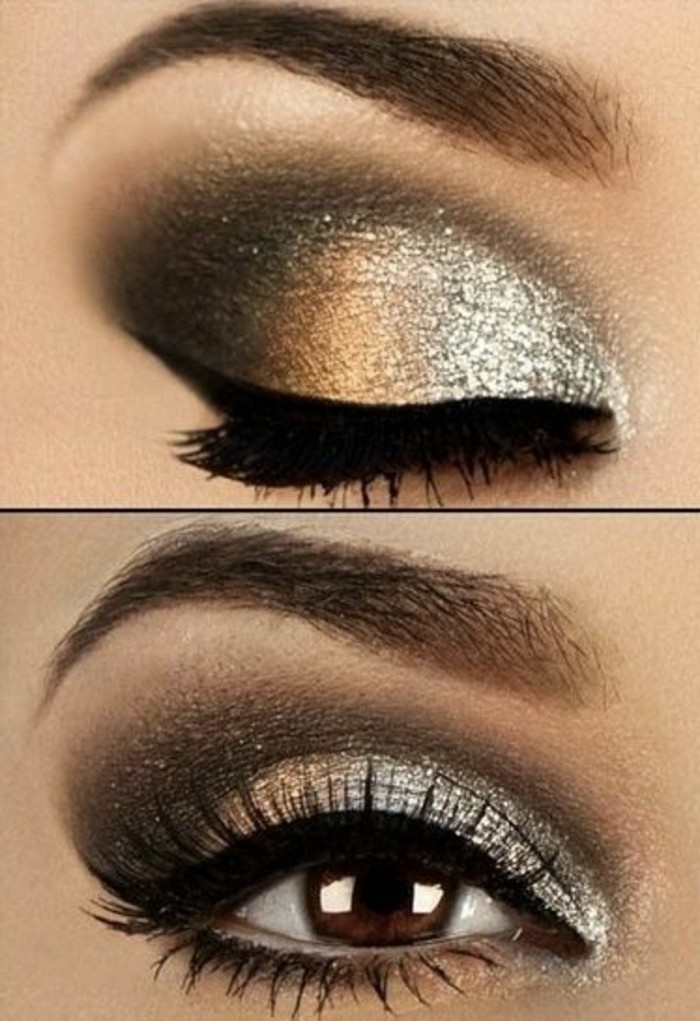 glamour-make-up-silber-gold-schatten-lidschatten-smokey-makeup-schwarz-augenbrauen