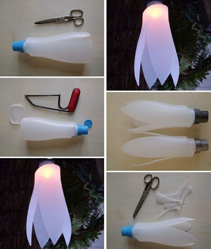 lampenschirm-basteln-plastikflasche-schere-licht-beleuchtung