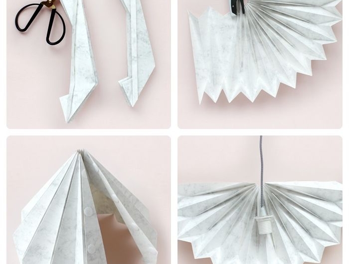 lampenschirm selber machen aus papier origami lampe basteln schritt für schritt origamischirm bastelideen diy