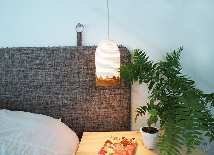 lampenschirm selber machen diy lampe aus plastikflasche und seil selbstgemachte wohnzimmerdeko