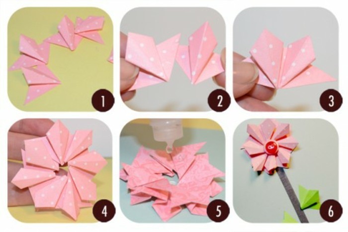 bastelideen-für-kinder-blume-aus-origamipapier
