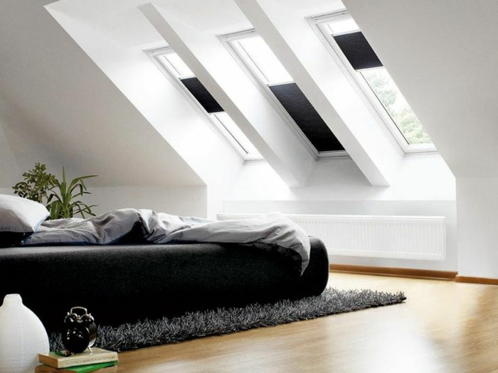 Dachgeschoss Schlafzimmer Design mit Verdunklungsrolls