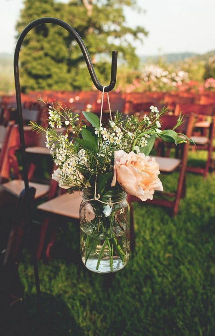 Garten Deko für Hochzeitsfeier draußen - DIY Glas verzieren